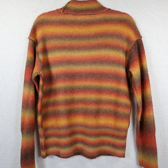 beachlunchlounge Mock Neck Sweater Womens Small Shadow Stripe Fall Colors - Picture 4 of 6